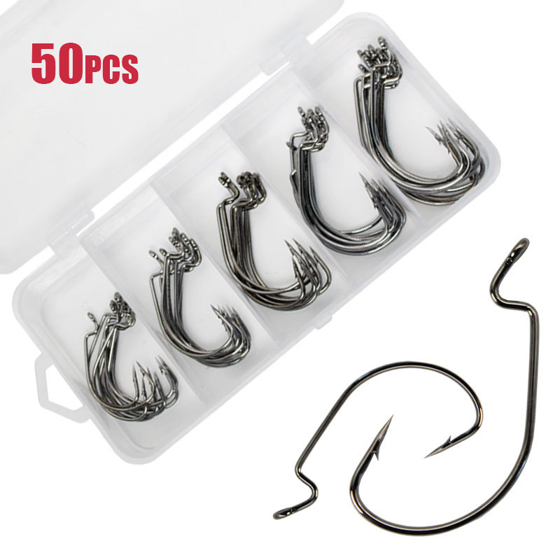 Fishing Hook Barbless - 50 pz Ampio Verme Gancio In