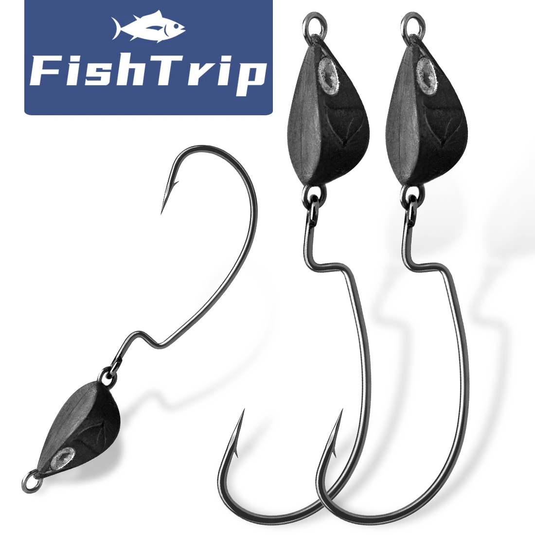 Fishing Hook Weedless - FishTrip 10 pezzi Jig Head amo