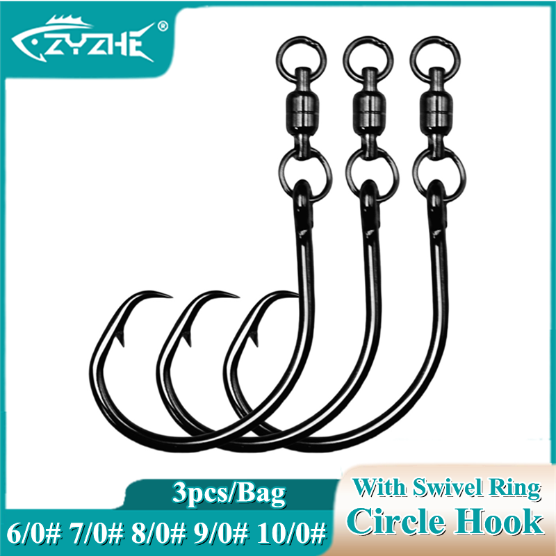 Fishing Hook Barbless - ZYZHE 3/6/9 pezzi Ganci Circolari con