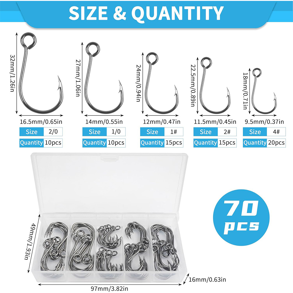 70 pezzi da pesca in linea gan - Fishing Hook Circle recensione e prezzo
